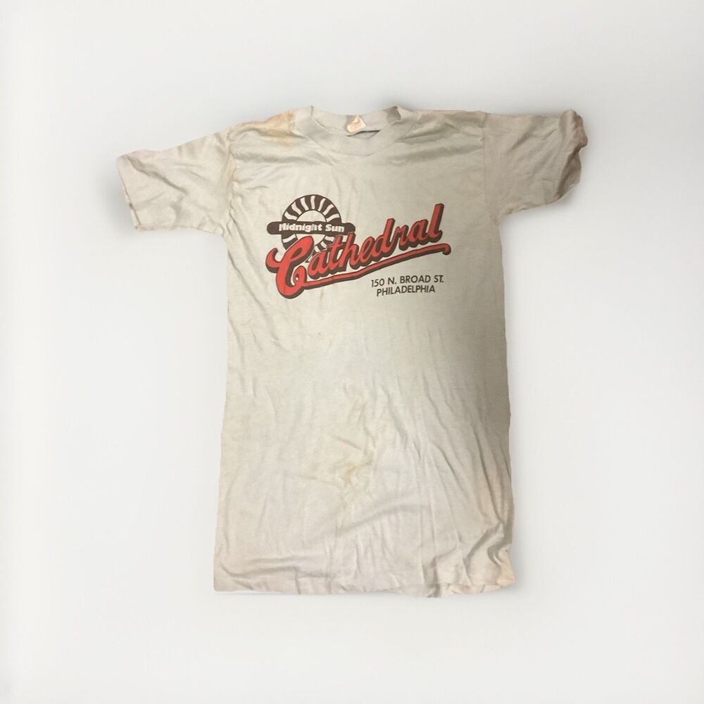 Vintage 70s Single Stitch Midnight Sun Cathedral T shirt Medium Thin